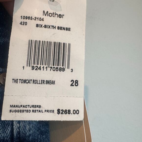 Mother The Tomcat Roller Sneak High Rise Wide Leg Jeans in Sixth Sense 28 NWT - Picture 11 of 14